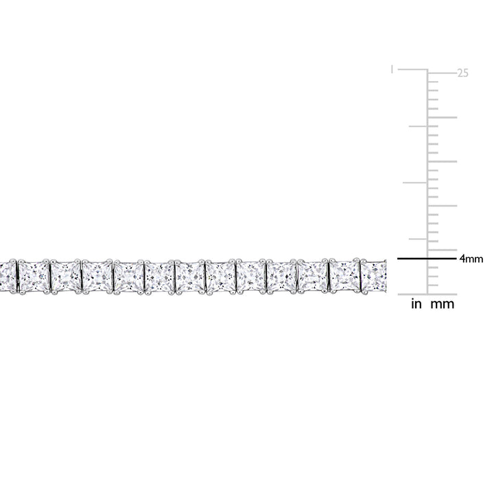 Lab-Created White Sapphire Tennis Necklace in Sterling Silver, 20”