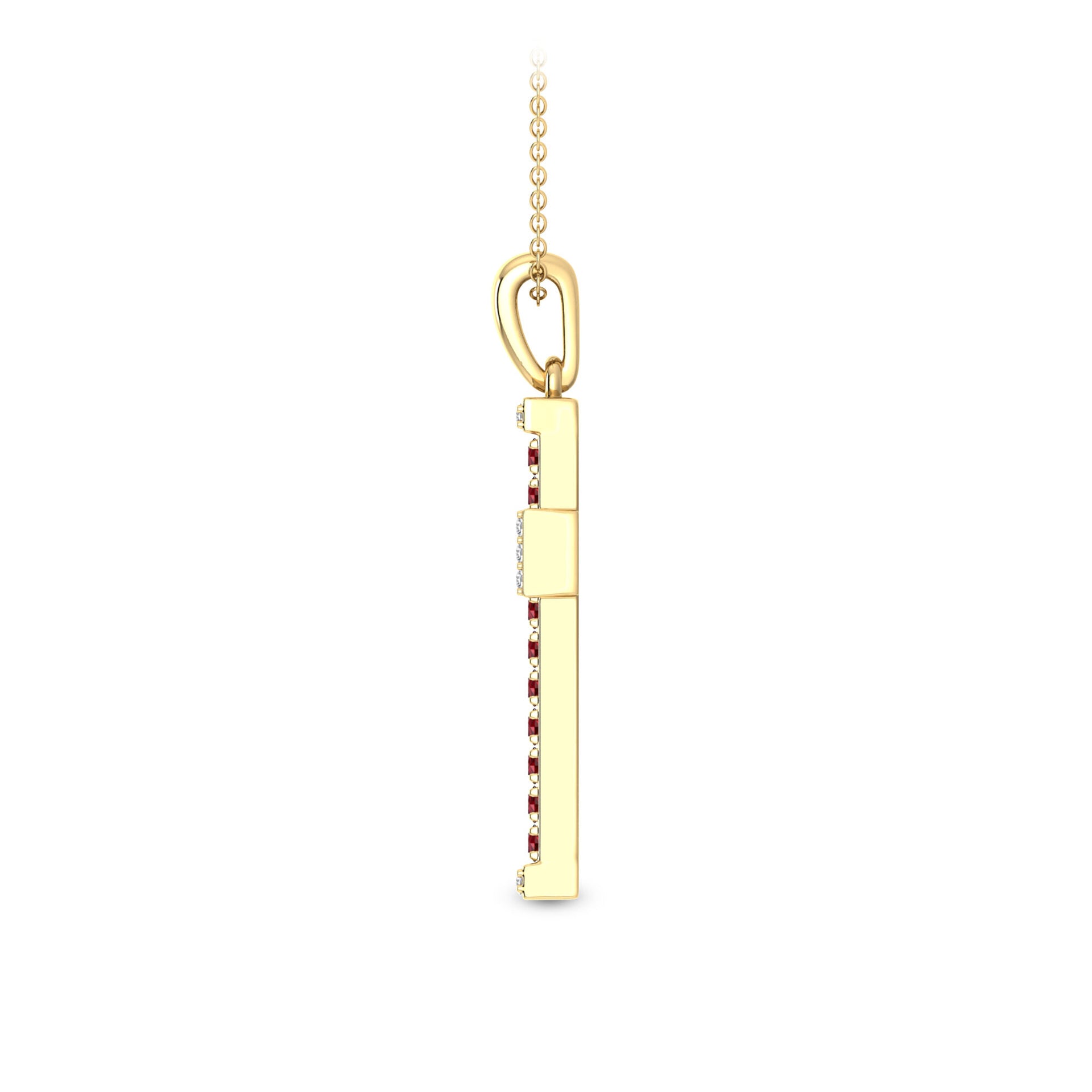 Ruby & Diamond Accent Pendant in 10K Yellow Gold