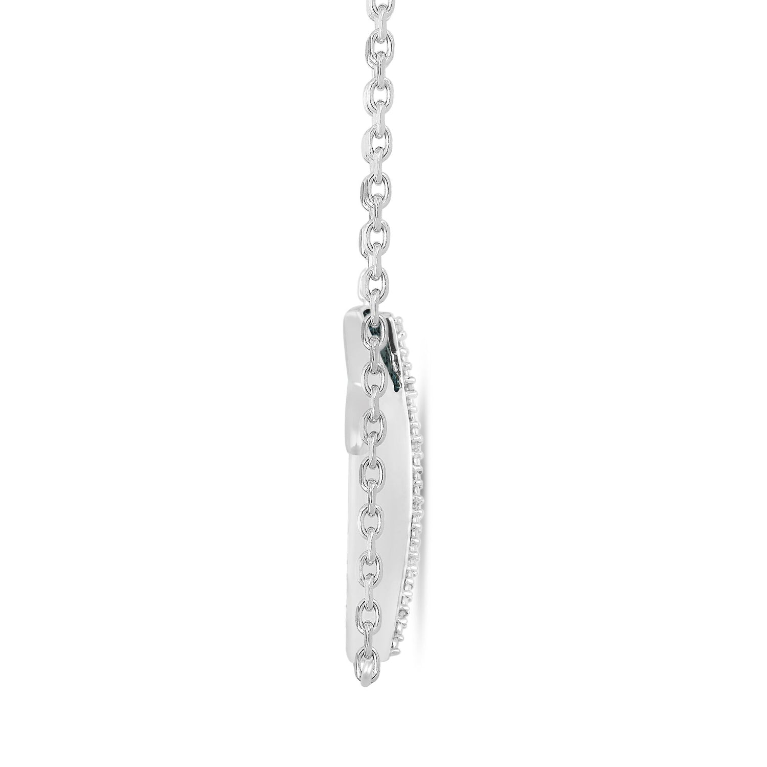 Blue Diamond & Diamond Accent Dragonfly Pendant in Sterling Silver