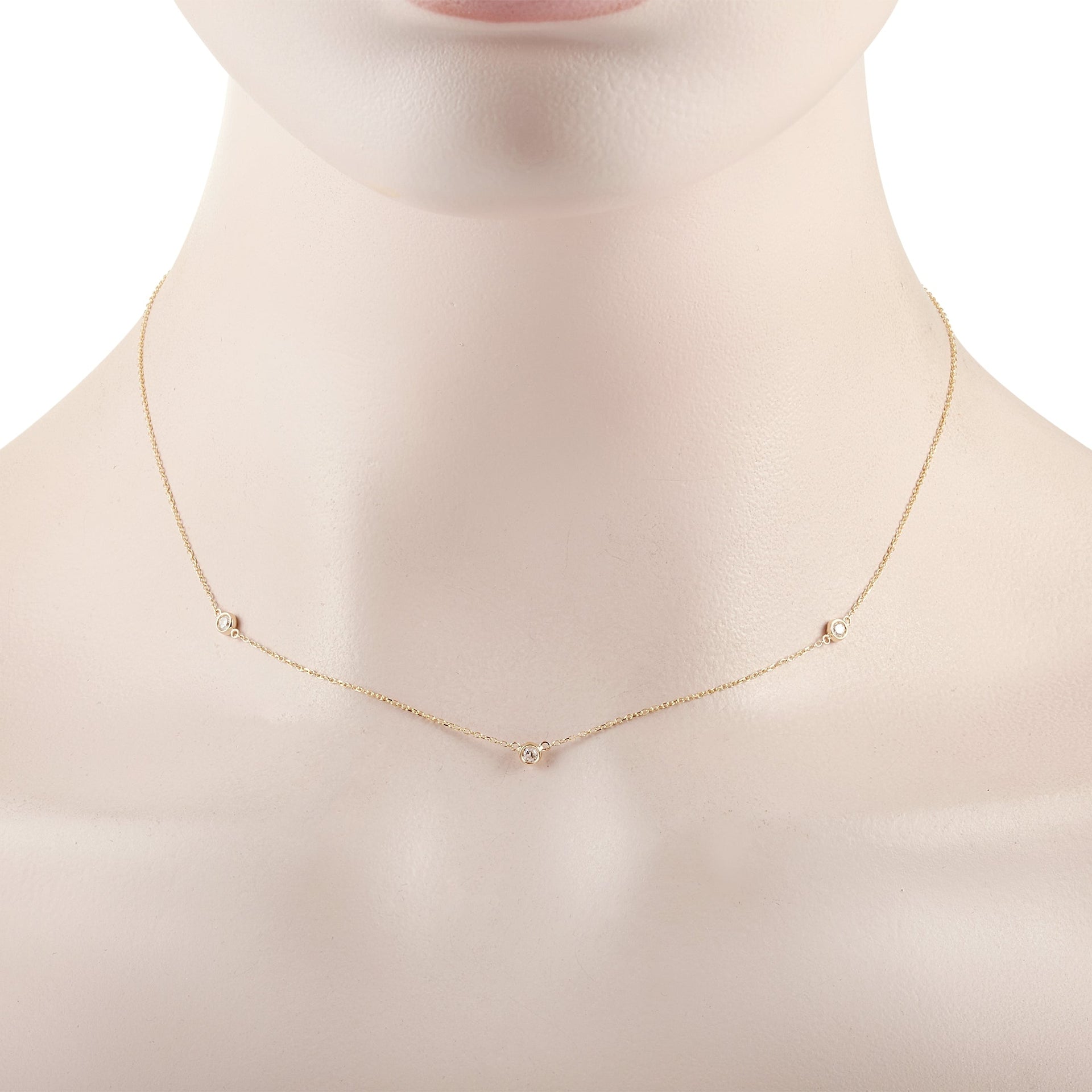 14K Yellow Gold 0.15 ct Diamond Necklace