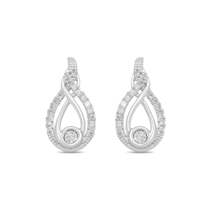Diamond Teardrop Earrings in Sterling Silver (1/8 ct. tw.)