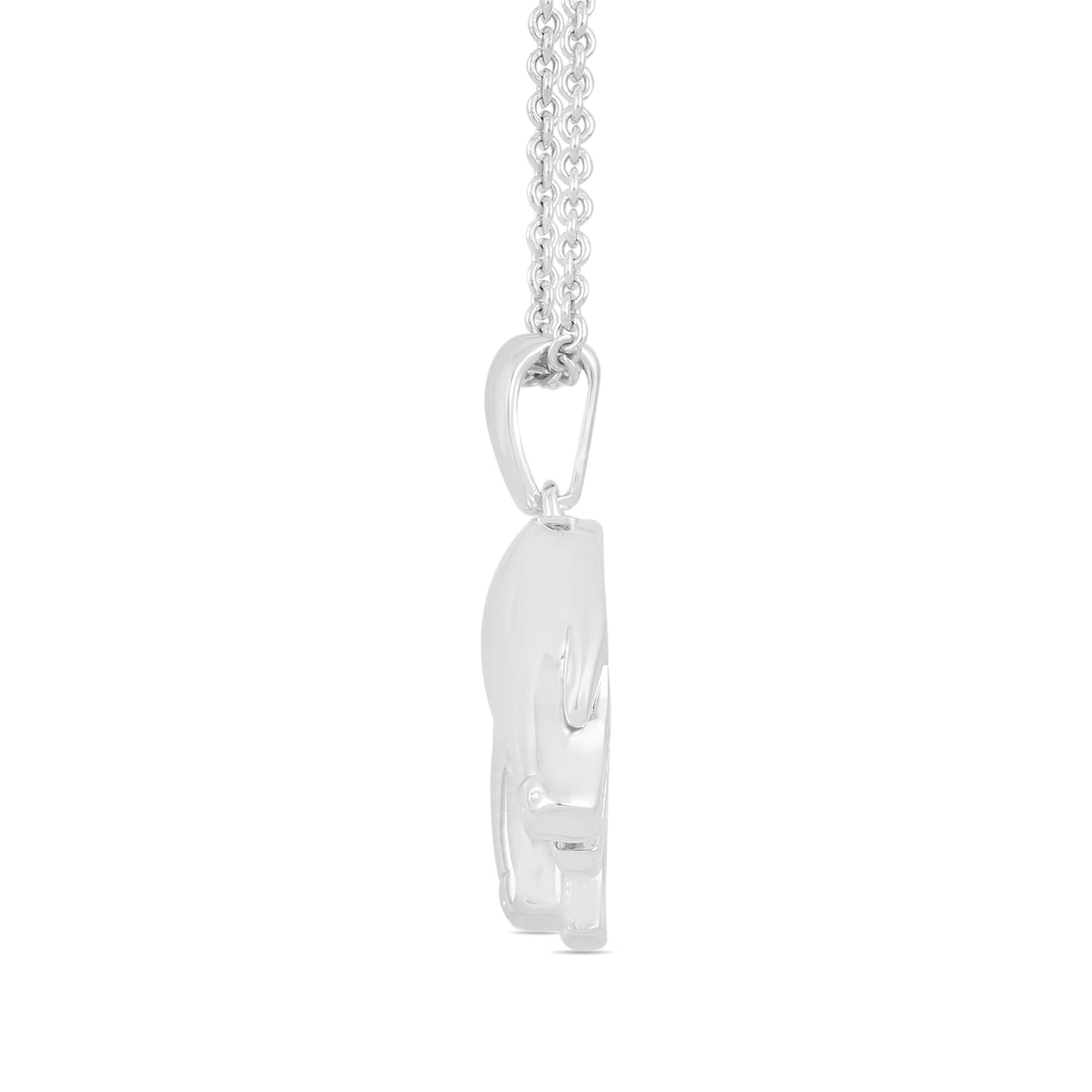 Diamond Accent Elephant Pendant in Sterling Silver