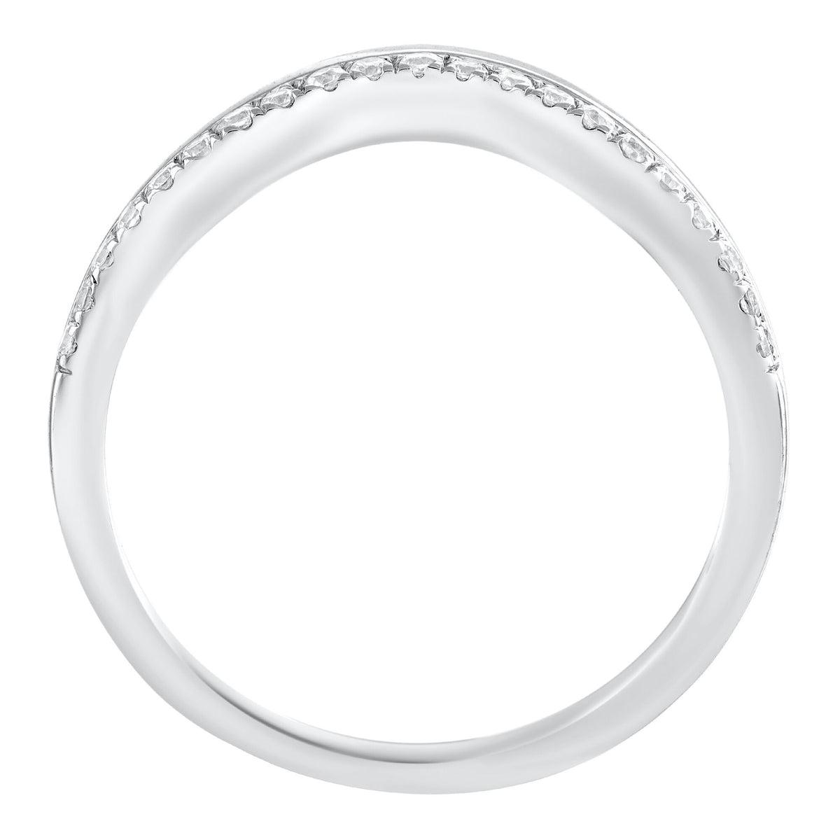 Diamond Contour Band in 10K White Gold (1/7 ct. tw.)