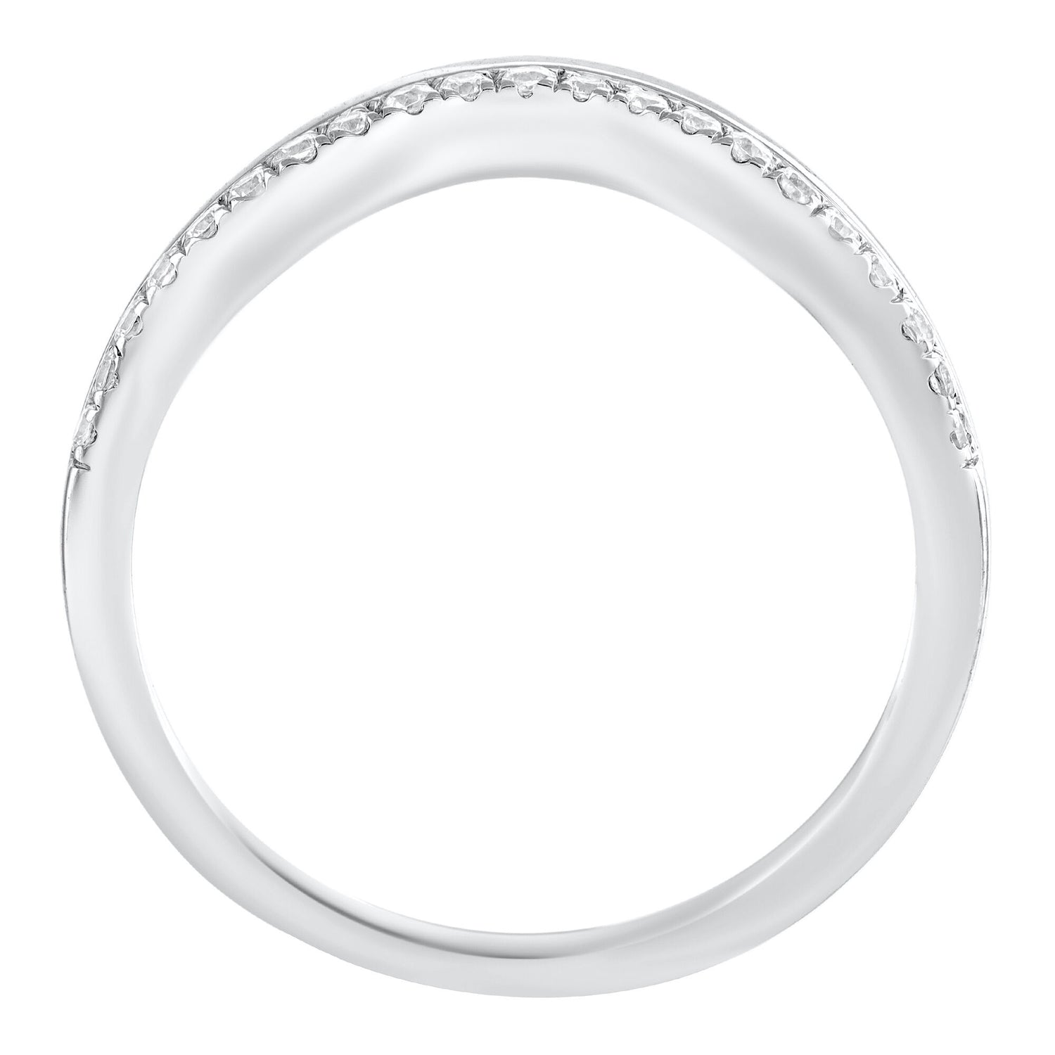 Diamond Contour Band in 10K White Gold (1/7 ct. tw.)