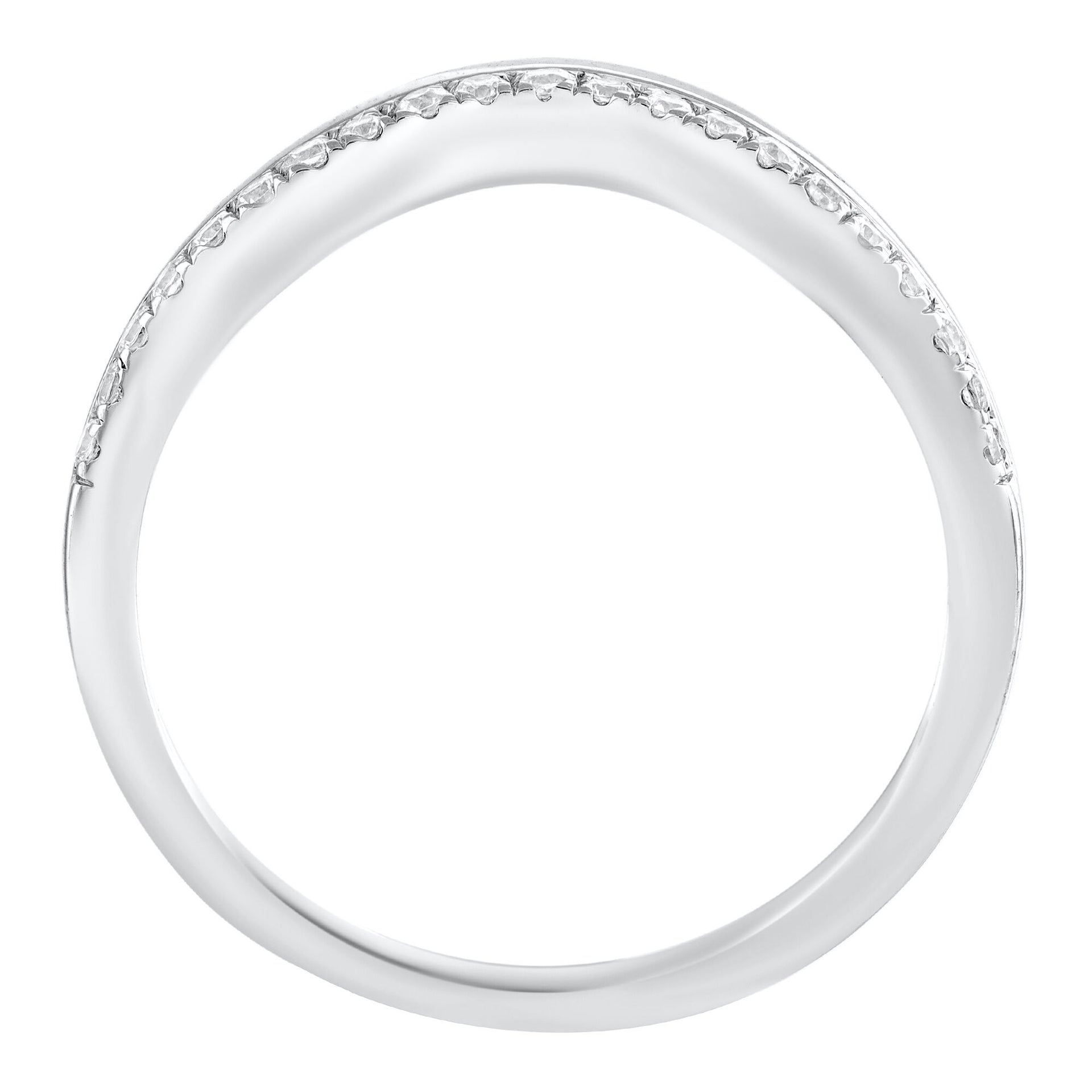 Diamond Contour Band in 10K White Gold (1/7 ct. tw.)
