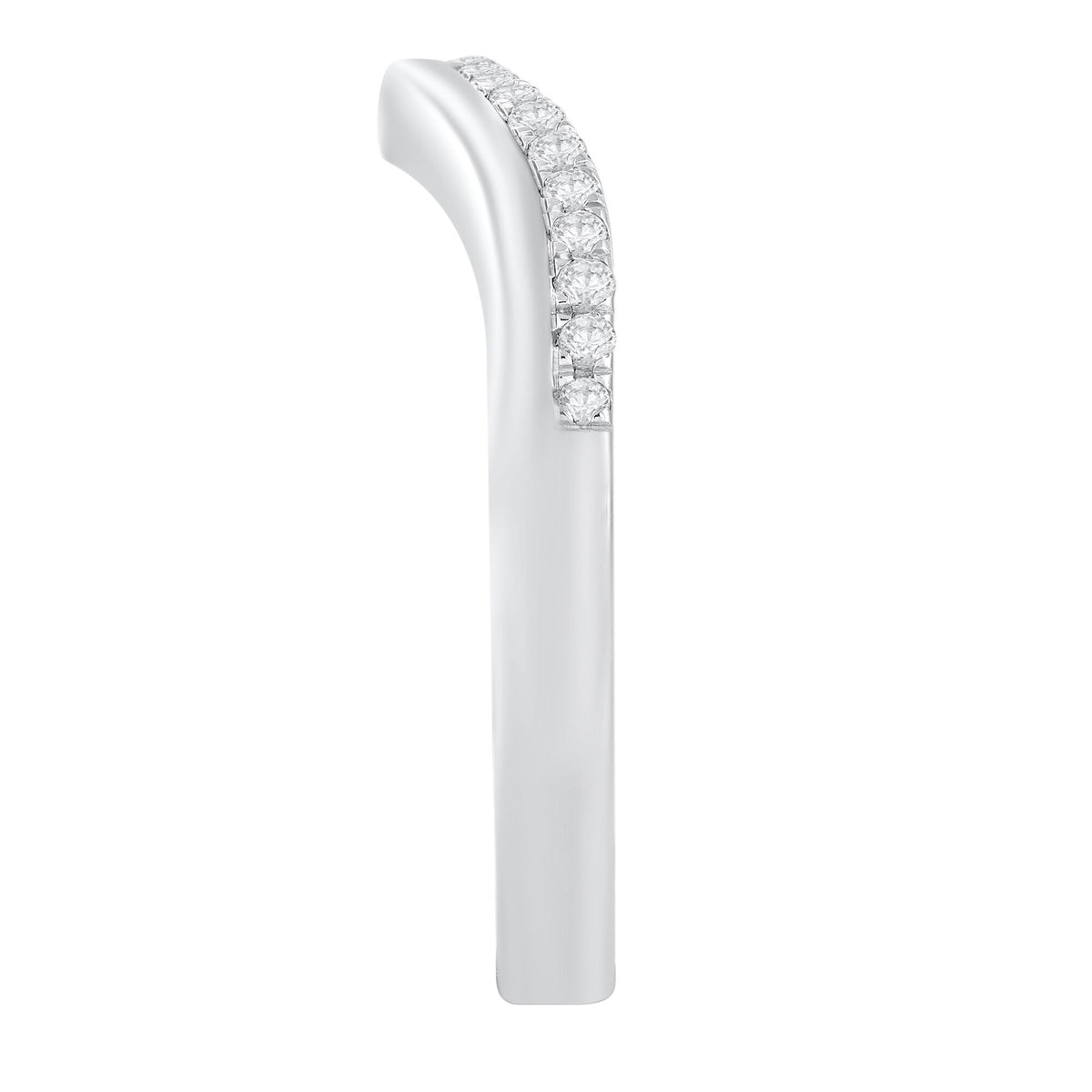 Diamond Contour Band in 10K White Gold (1/7 ct. tw.)