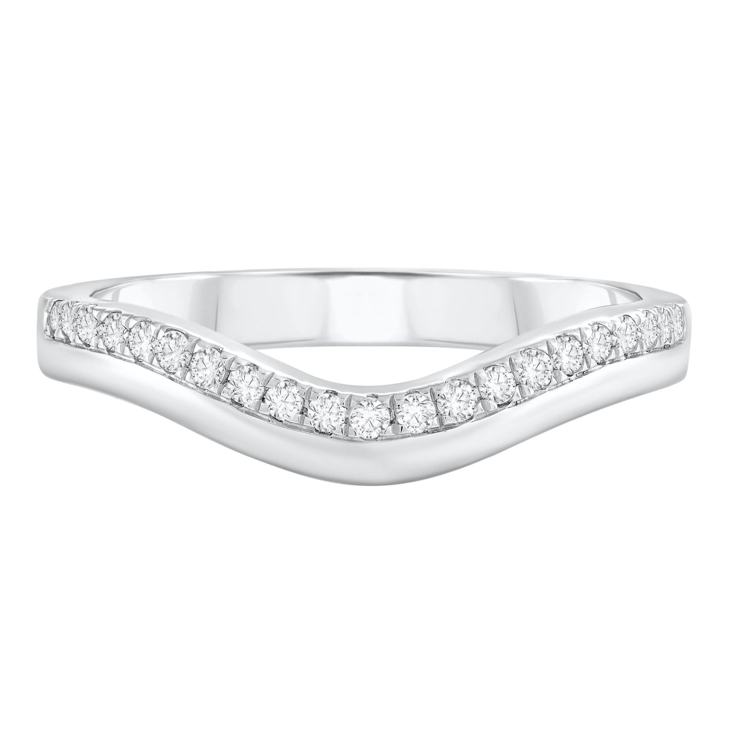 Diamond Contour Band in 10K White Gold (1/7 ct. tw.)