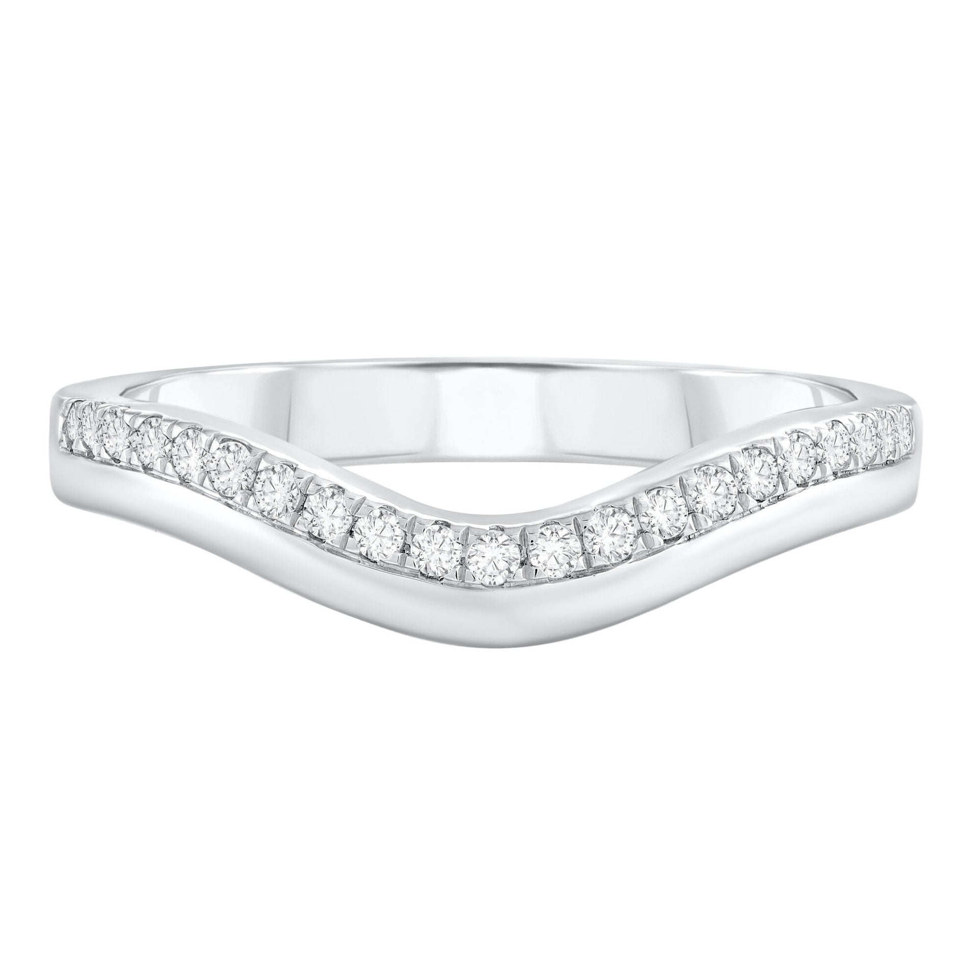 Diamond Contour Band in 10K White Gold (1/7 ct. tw.)