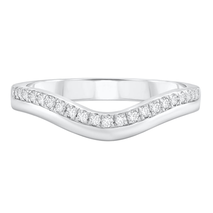 Diamond Contour Band in 10K White Gold (1/7 ct. tw.)