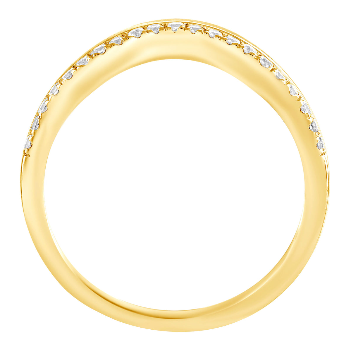 Diamond Contour Band in 10K Yellow Gold (1/7 ct. tw.)