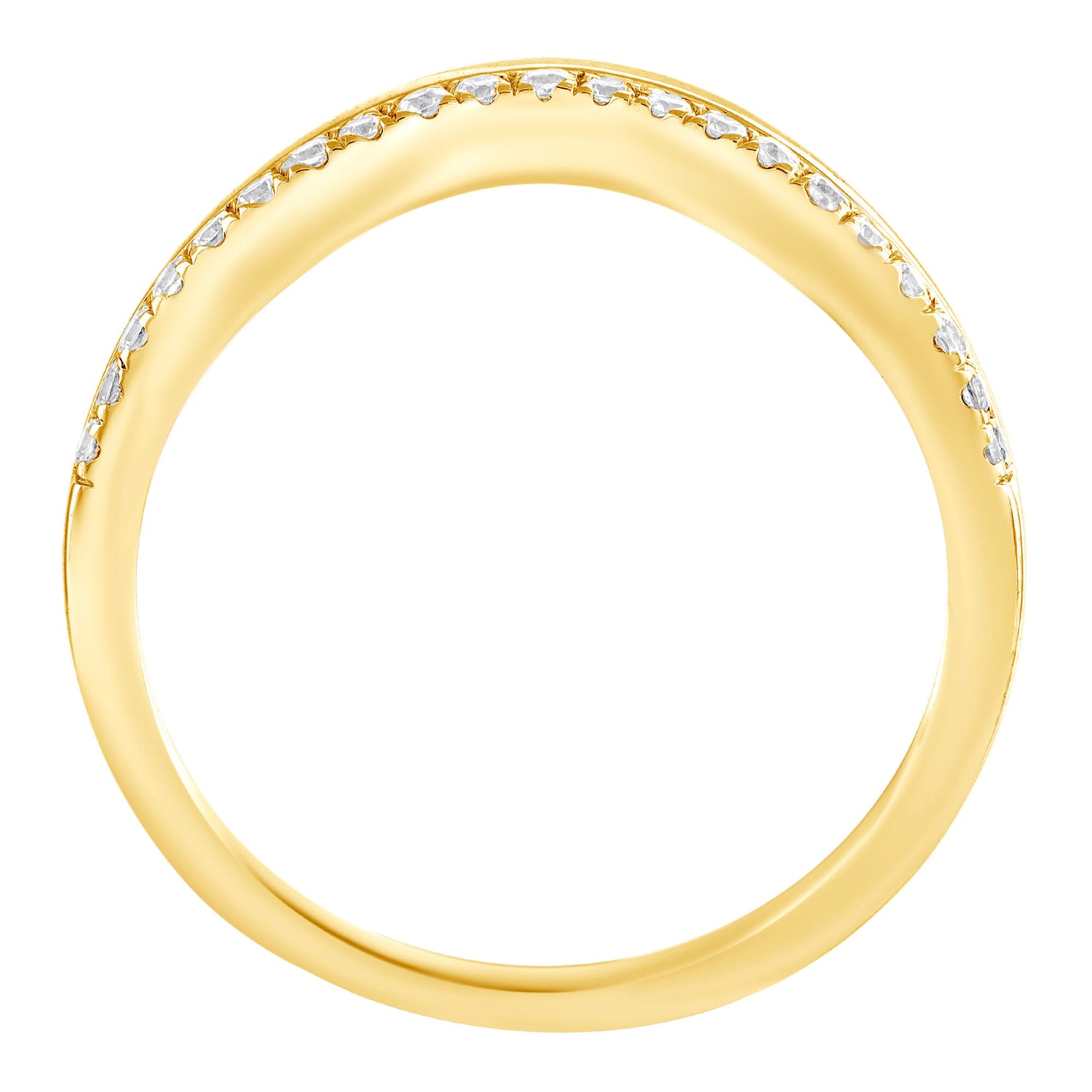Diamond Contour Band in 10K Yellow Gold (1/7 ct. tw.)
