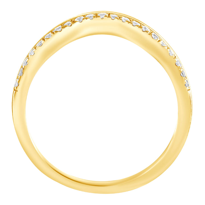 Diamond Contour Band in 10K Yellow Gold (1/7 ct. tw.)