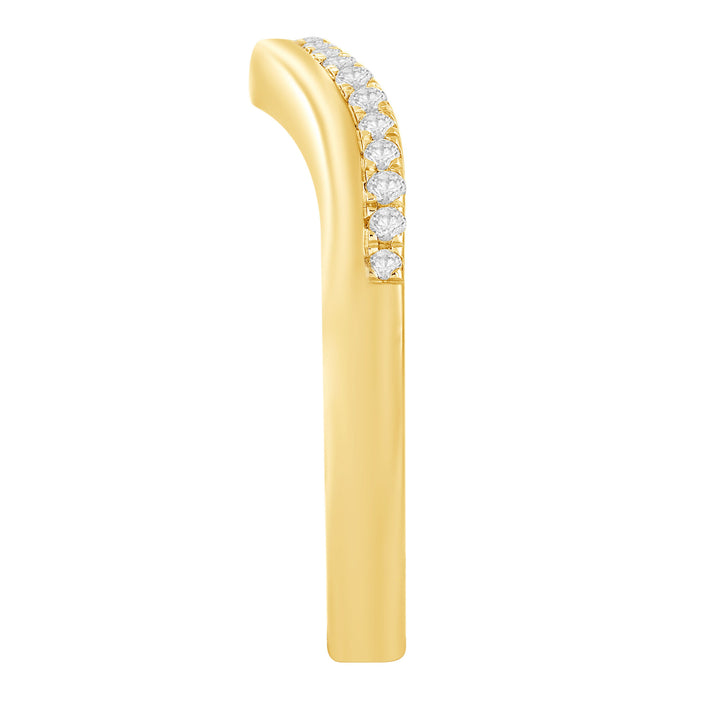 Diamond Contour Band in 10K Yellow Gold (1/7 ct. tw.)