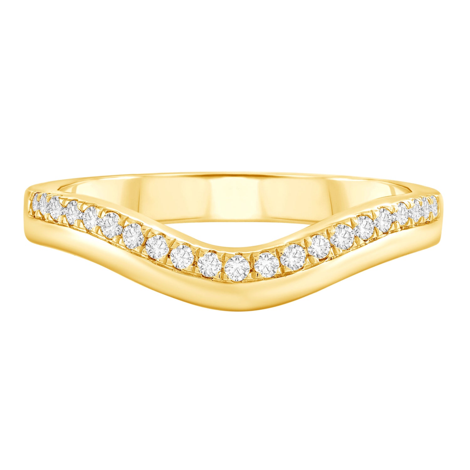 Diamond Contour Band in 10K Yellow Gold (1/7 ct. tw.)