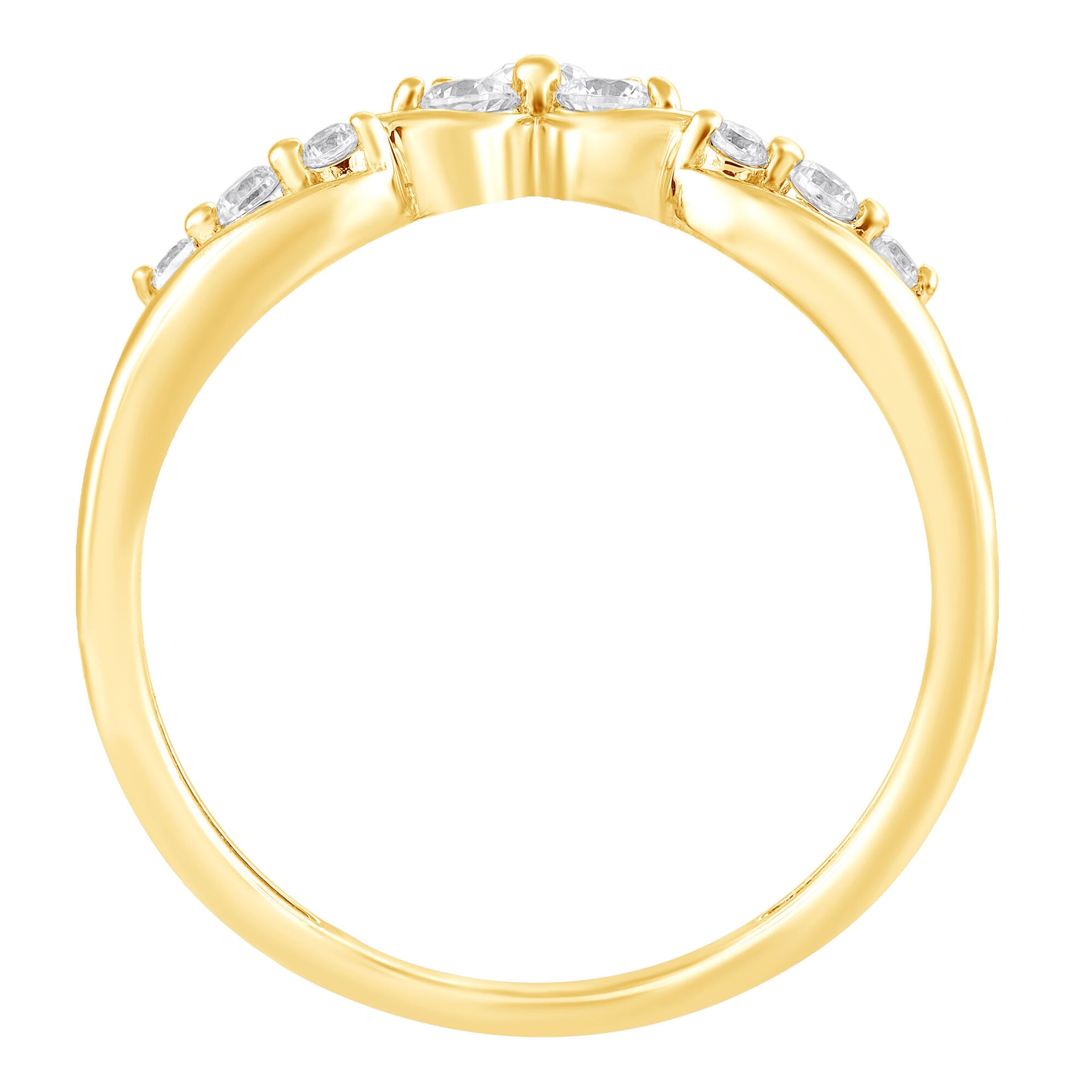 Diamond Contour Band in 10K Yellow Gold (1/4 ct. tw.)