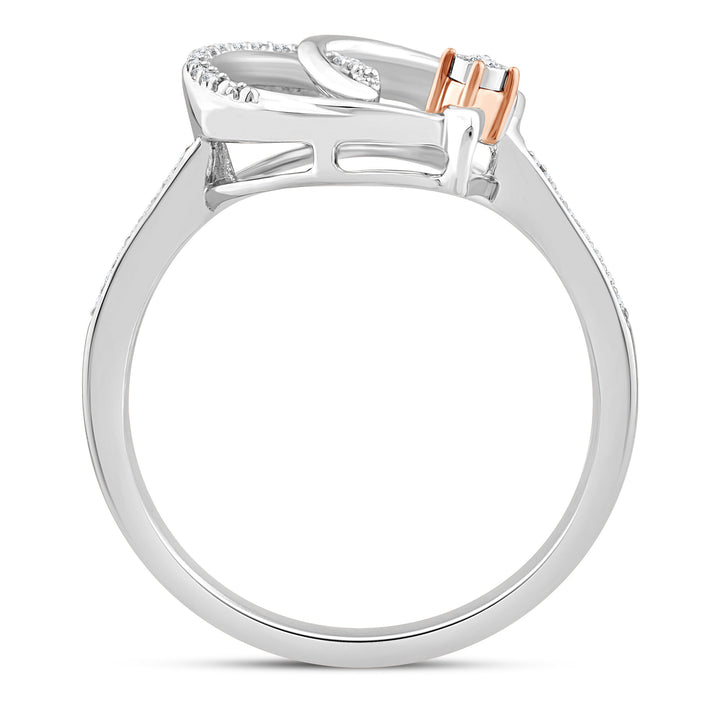 Diamond Accent Heart Ring in Sterling Silver & 10K Rose Gold