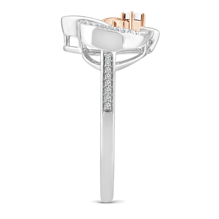 Diamond Accent Heart Ring in Sterling Silver & 10K Rose Gold