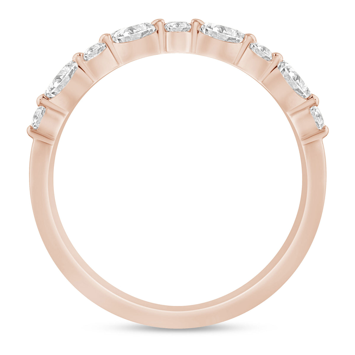 Round and Marquise-Cut Diamond Anniversary Band in 14K Rose Gold (1/4 ct. tw.)