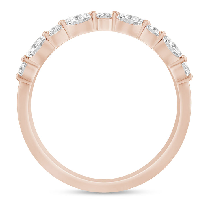 Round and Marquise-Cut Diamond Anniversary Band in 14K Rose Gold (1/4 ct. tw.)