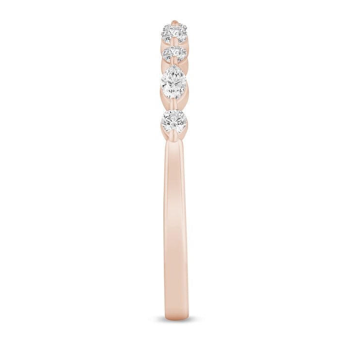 Round and Marquise-Cut Diamond Anniversary Band in 14K Rose Gold (1/4 ct. tw.)