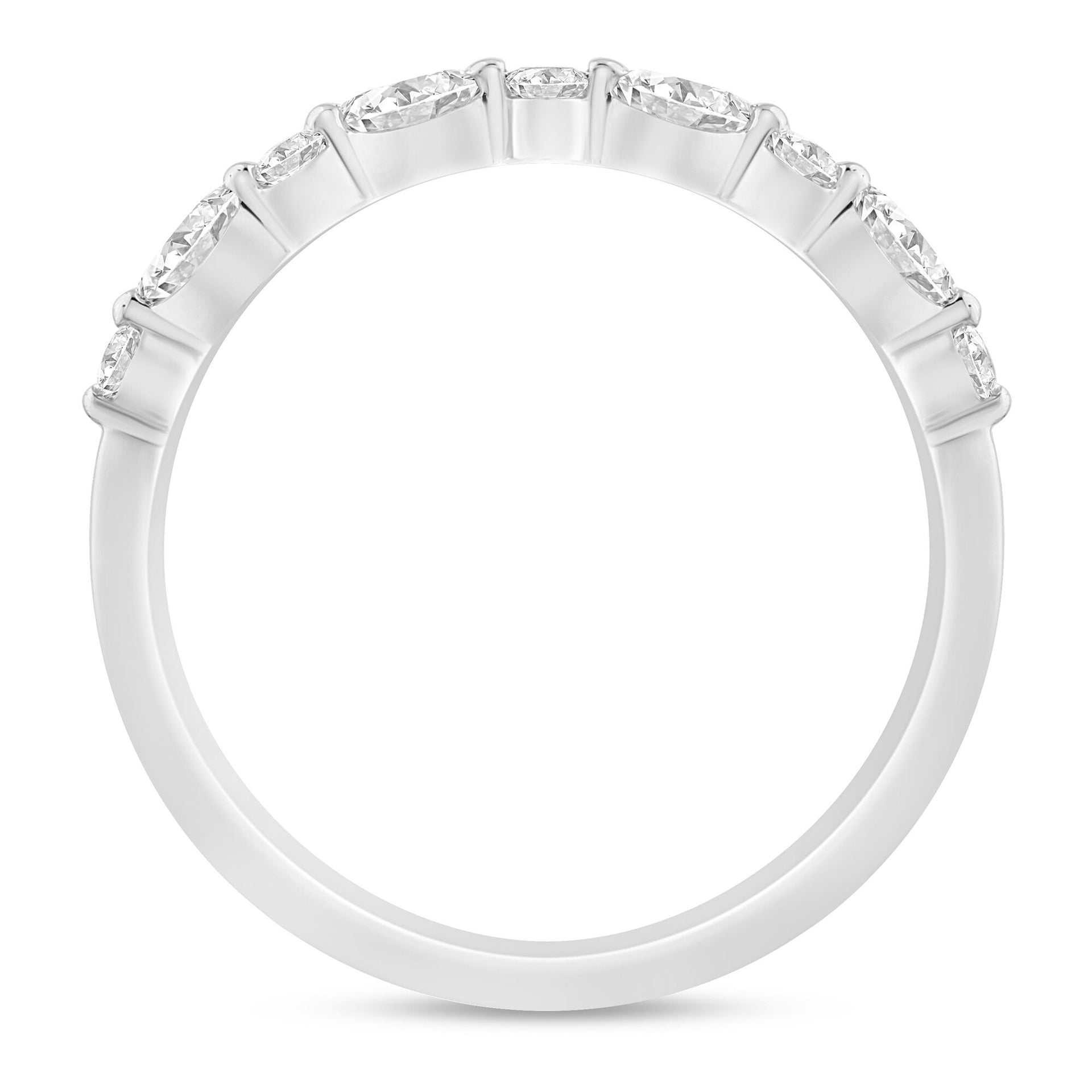 Round and Marquise-Cut Diamond Anniversary Band in 14K White Gold (1/4 ct. tw.)