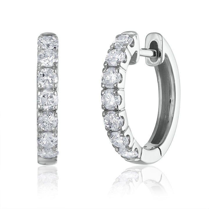 Diamond Hoop Earrings in 14K White Gold (3/4 ct. tw.)
