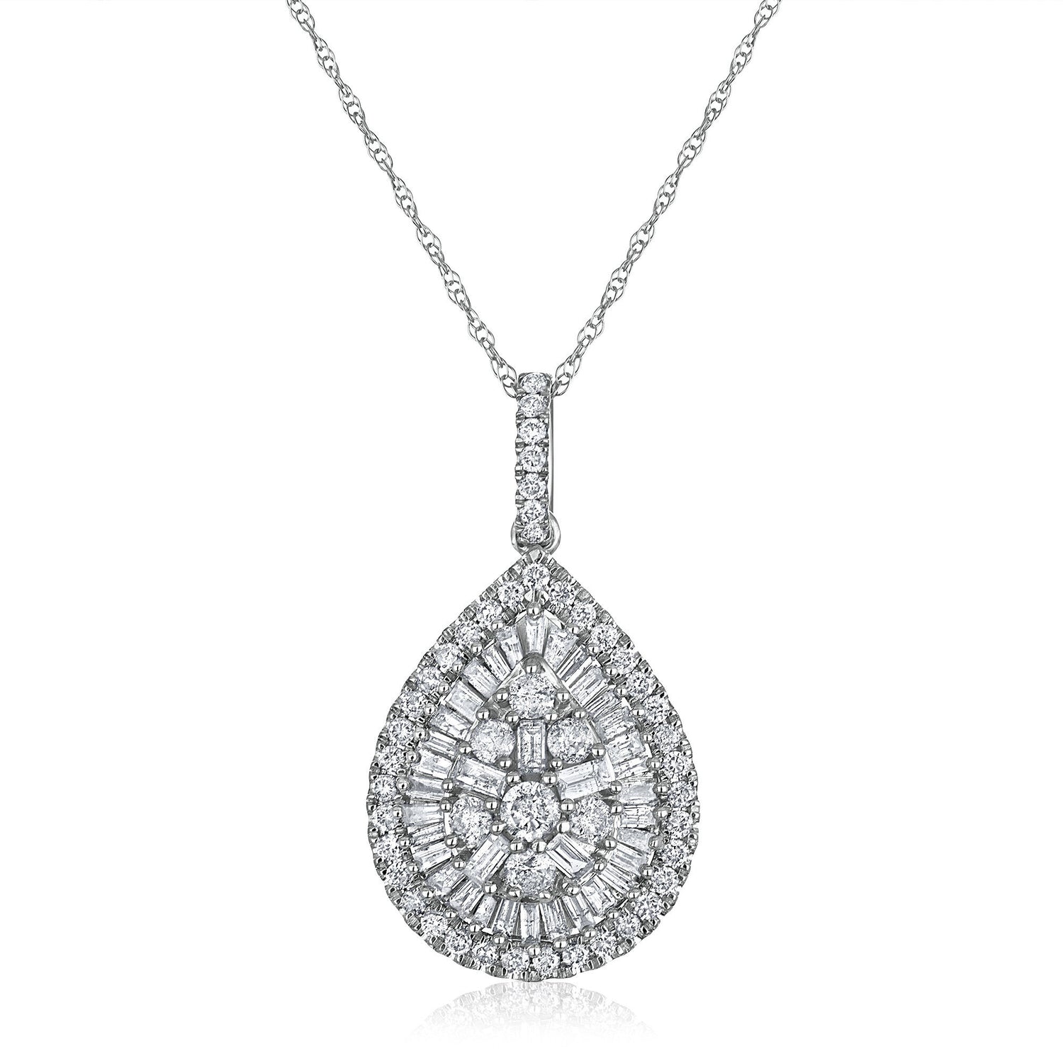 Diamond Pendant in 10K White Gold (1 ct. tw.)