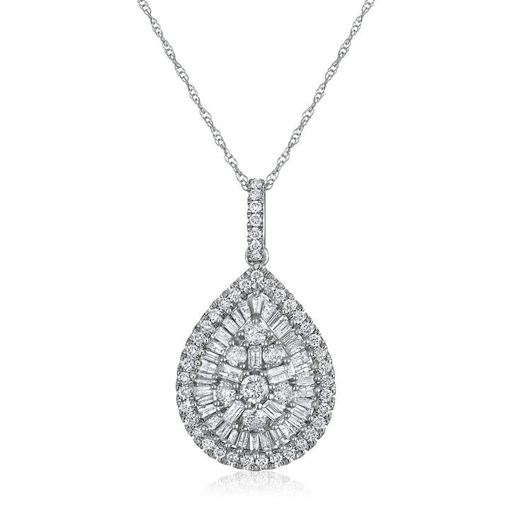 Diamond Pendant in 10K White Gold (1 ct. tw.)