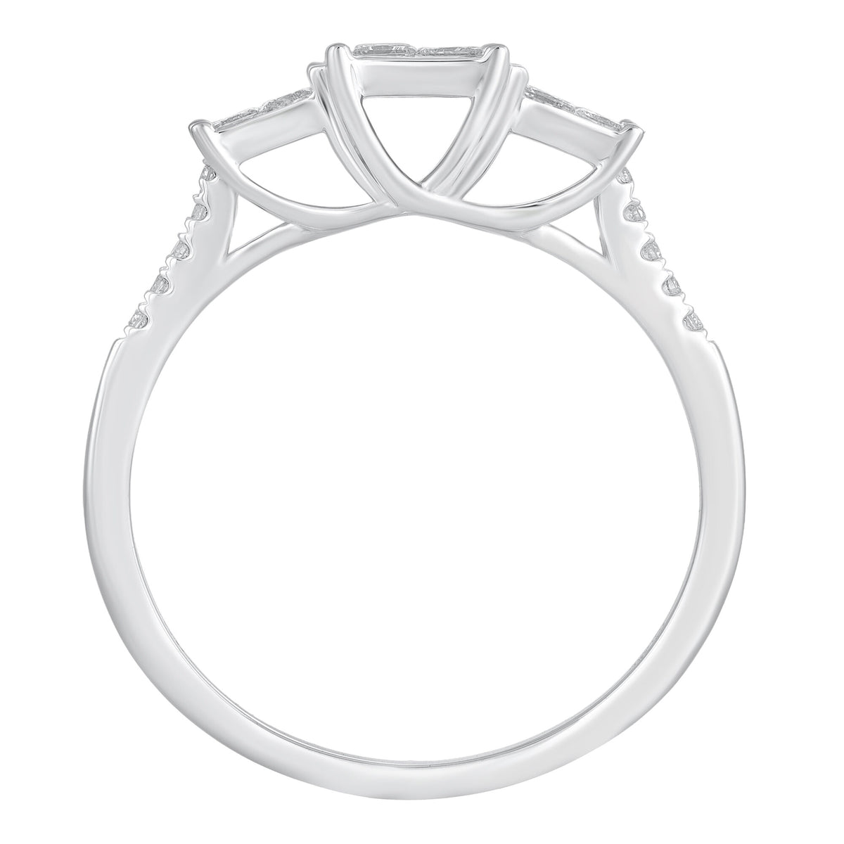 Diamond Princess-Cut Composite Ring in 10K White Gold (1/2 ct. tw.)