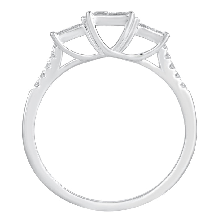 Diamond Princess-Cut Composite Ring in 10K White Gold (1/2 ct. tw.)