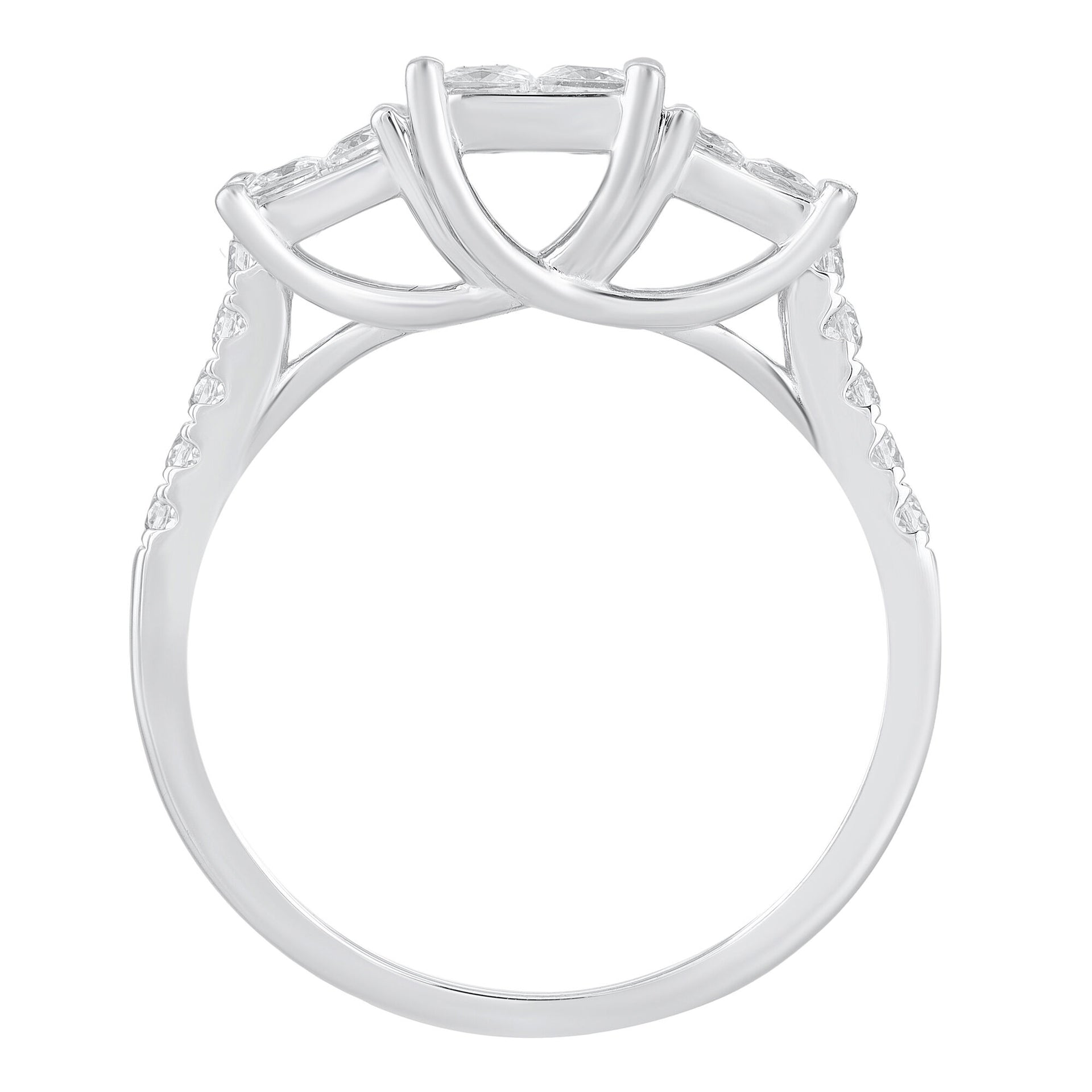 Diamond Princess-Cut Composite Ring in 10K White Gold (1 ct. tw.)