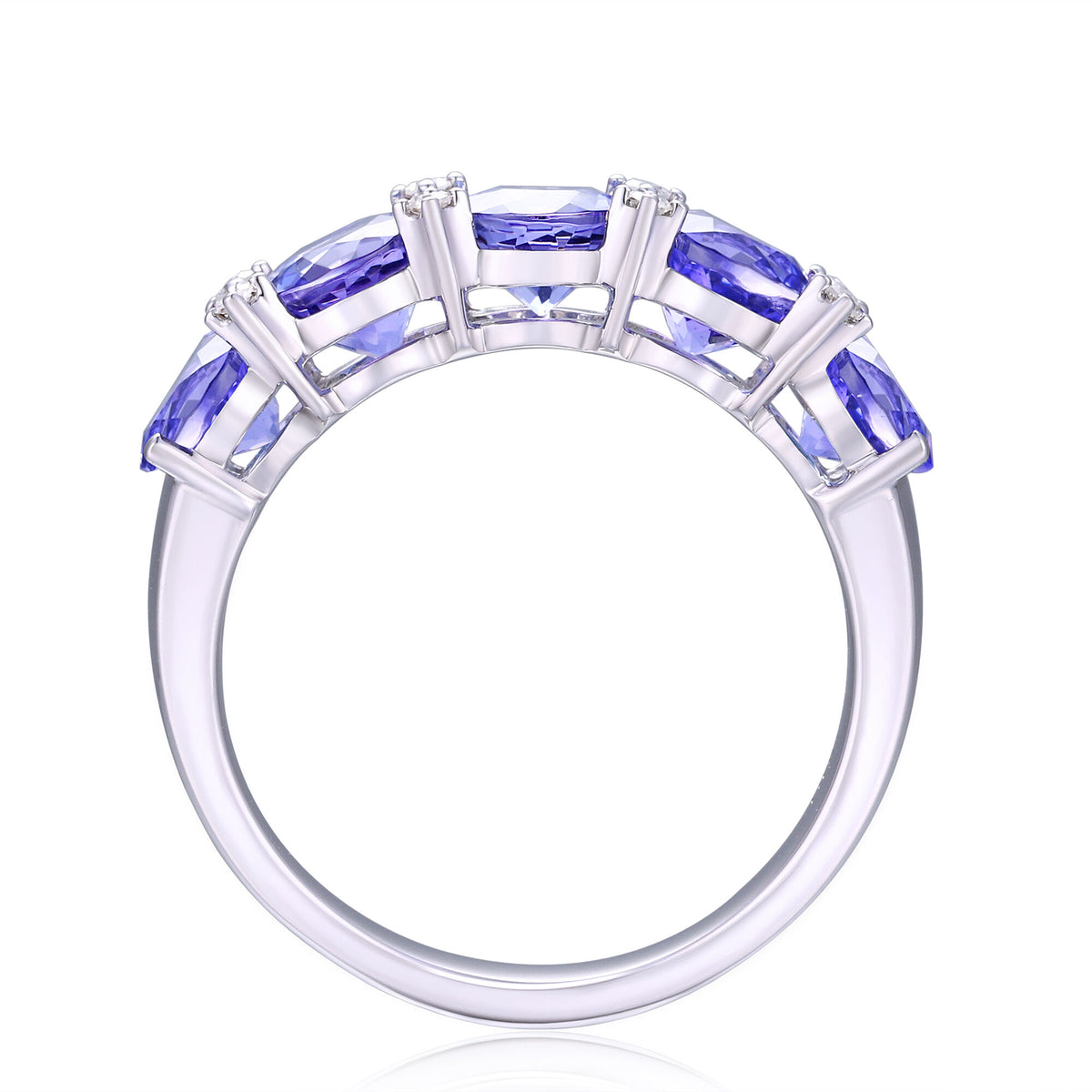 Tanzanite & Diamond Accent Ring in 10K White Gold