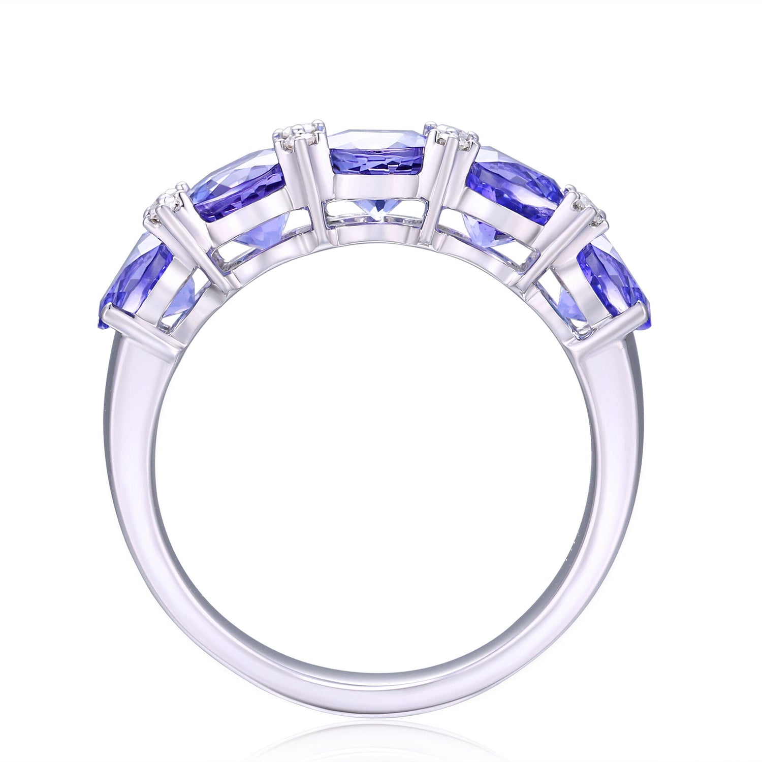 Tanzanite & Diamond Accent Ring in 10K White Gold