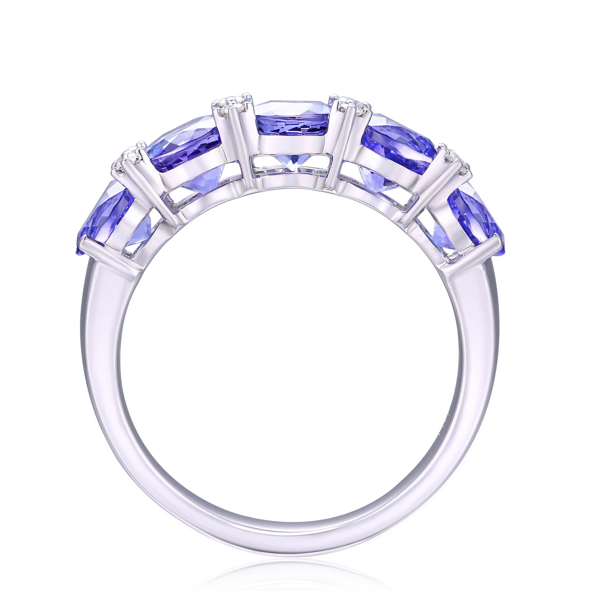 Tanzanite & Diamond Accent Ring in 10K White Gold