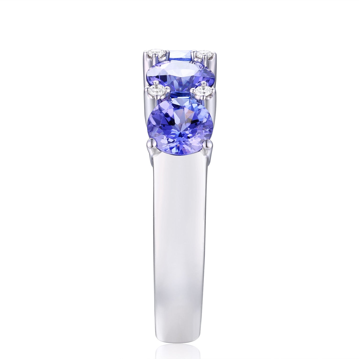 Tanzanite & Diamond Accent Ring in 10K White Gold