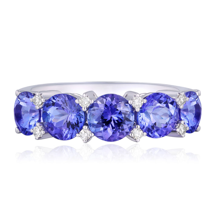 Tanzanite & Diamond Accent Ring in 10K White Gold