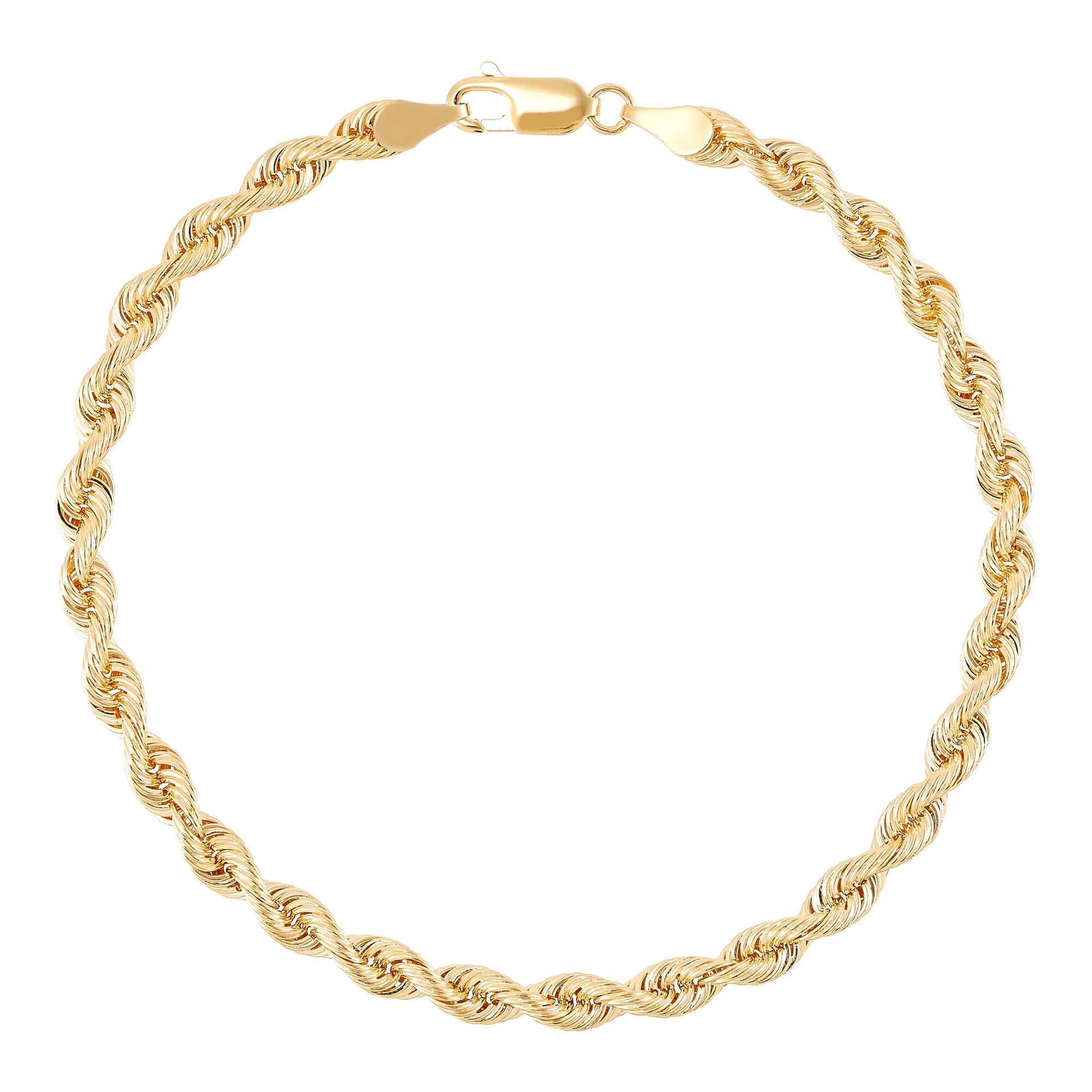 Solid Silk Rope Bracelet in 14K Yellow Gold, 4.3MM, 8.5"