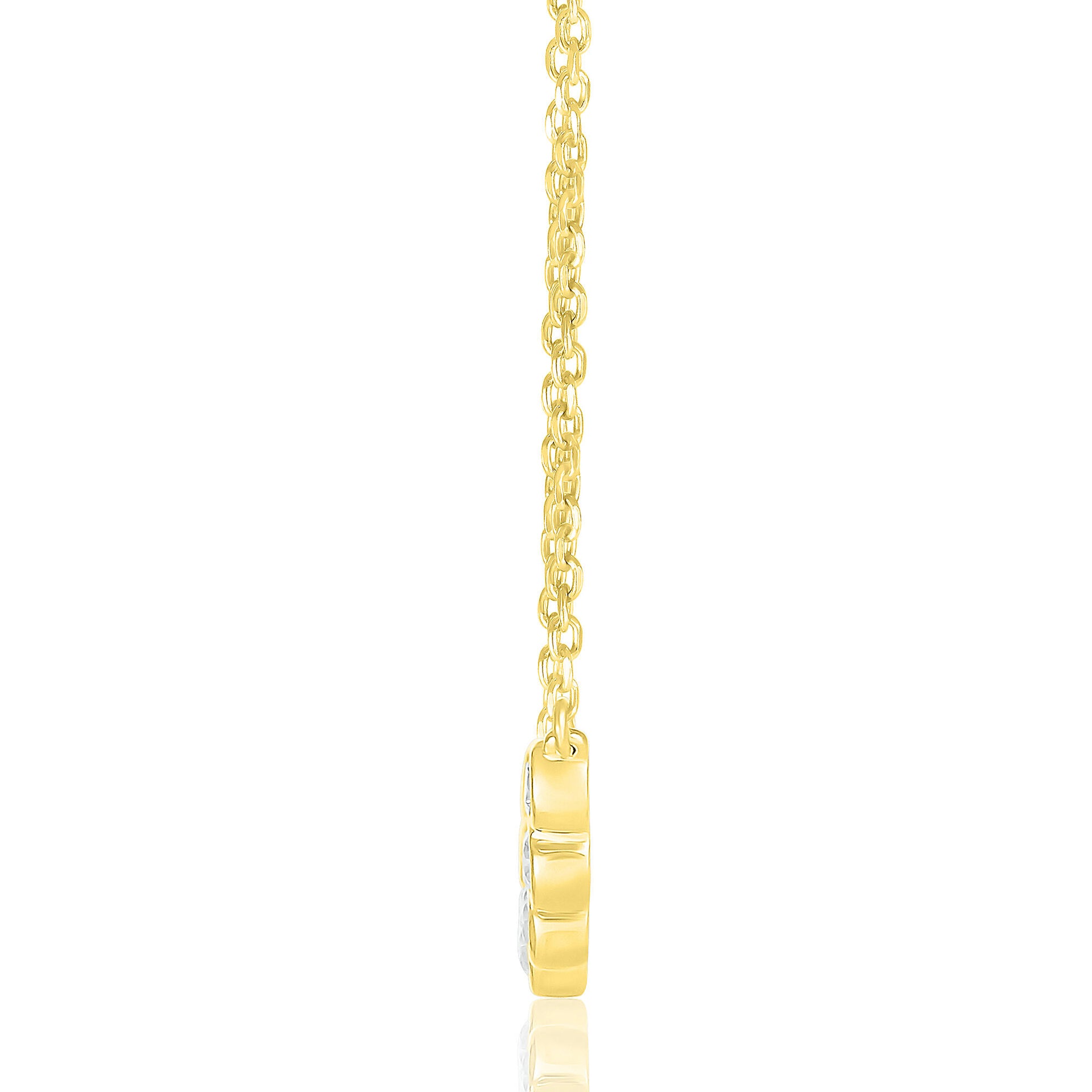 Diamond Bezel Smile Necklace in 10K Yellow Gold (1/4 ct. tw.)