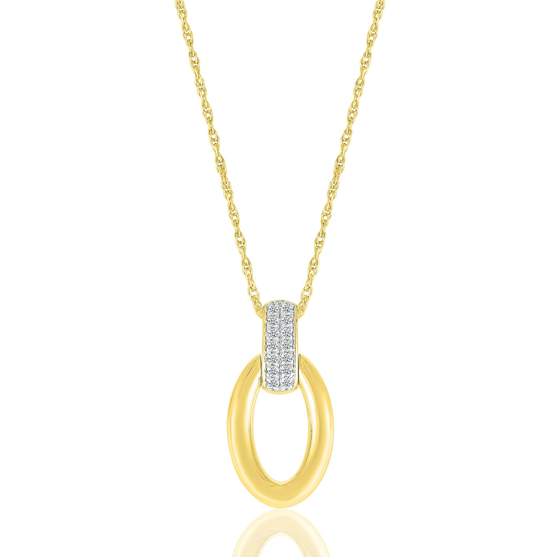 Diamond Accent Door Knocker Pendant in 10K Yellow Gold