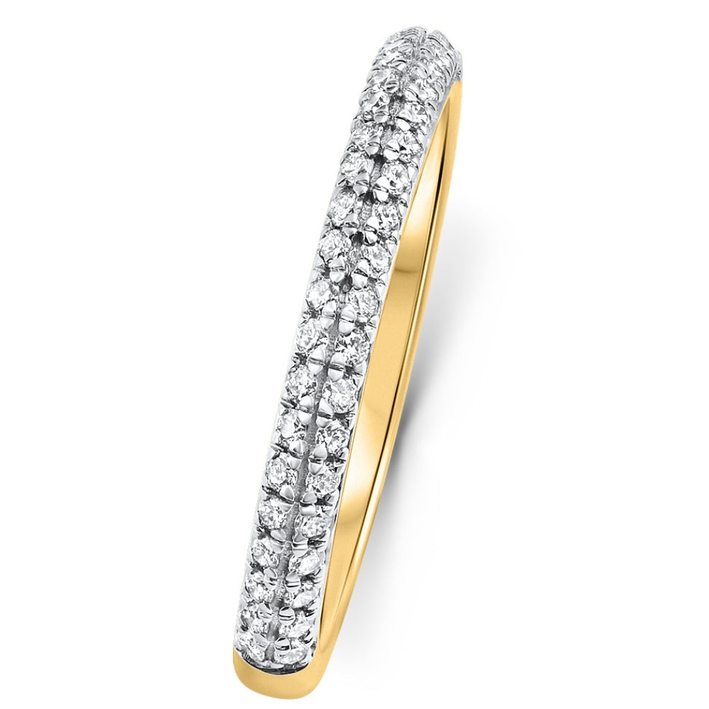 1/4Ct Micro Pave Diamond Wedding Ring 1/2 Eternity Band 14k Gold Lab Grown