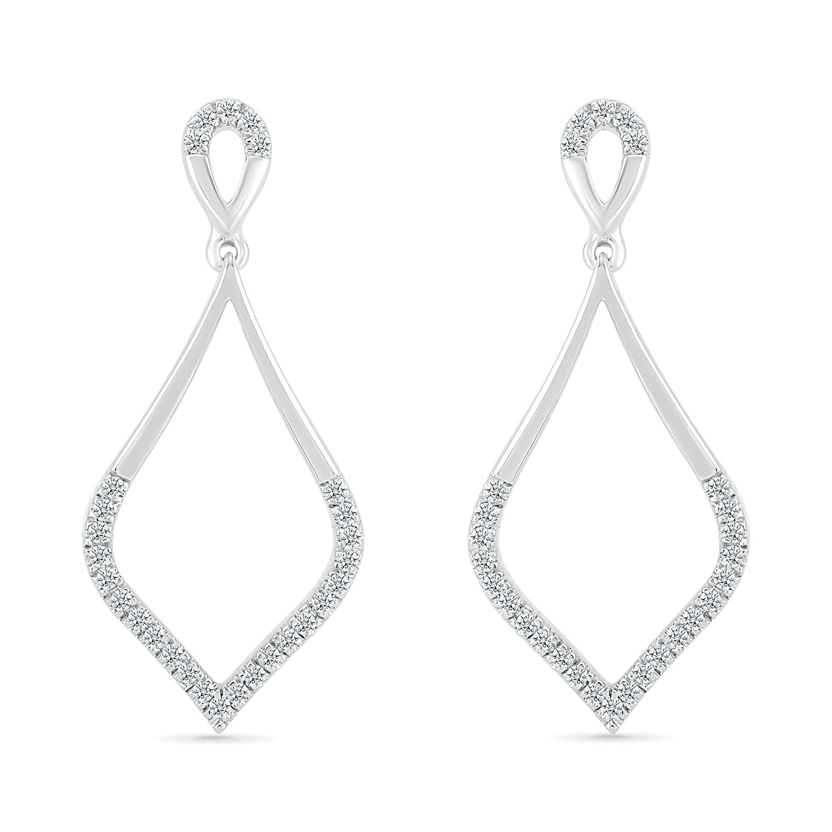 Diamond Drop Earrings in Sterling Silver (1/7 ct. tw.)