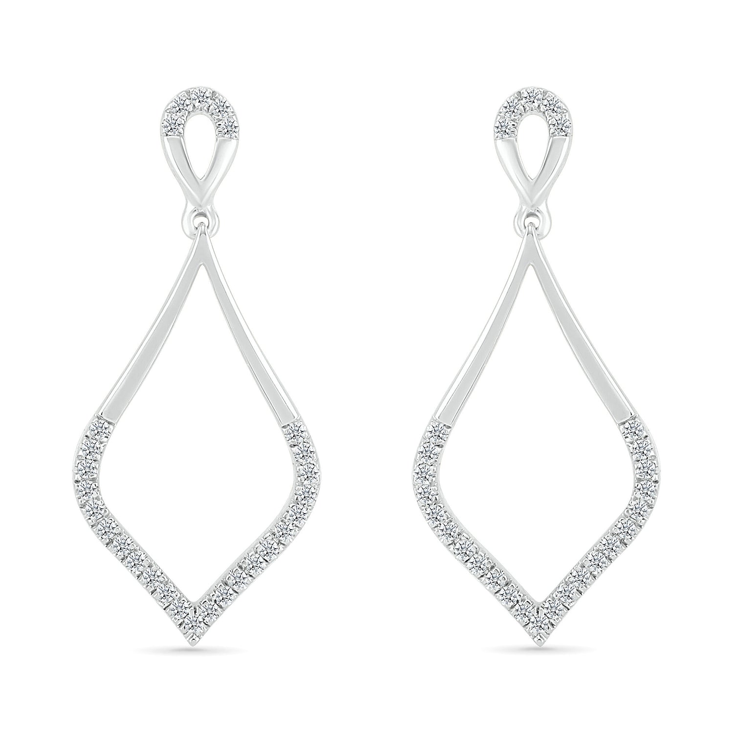 Diamond Drop Earrings in Sterling Silver (1/7 ct. tw.)