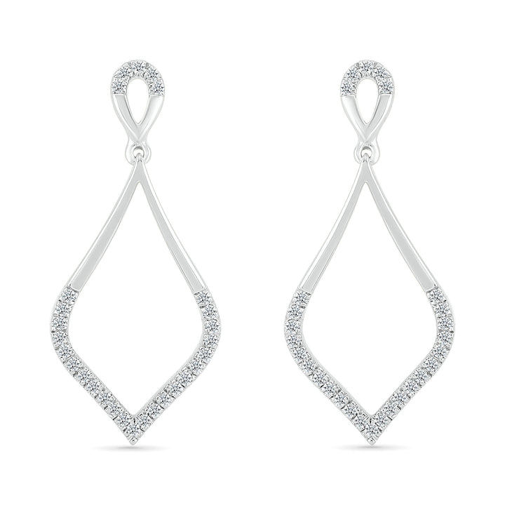 Diamond Drop Earrings in Sterling Silver (1/7 ct. tw.)