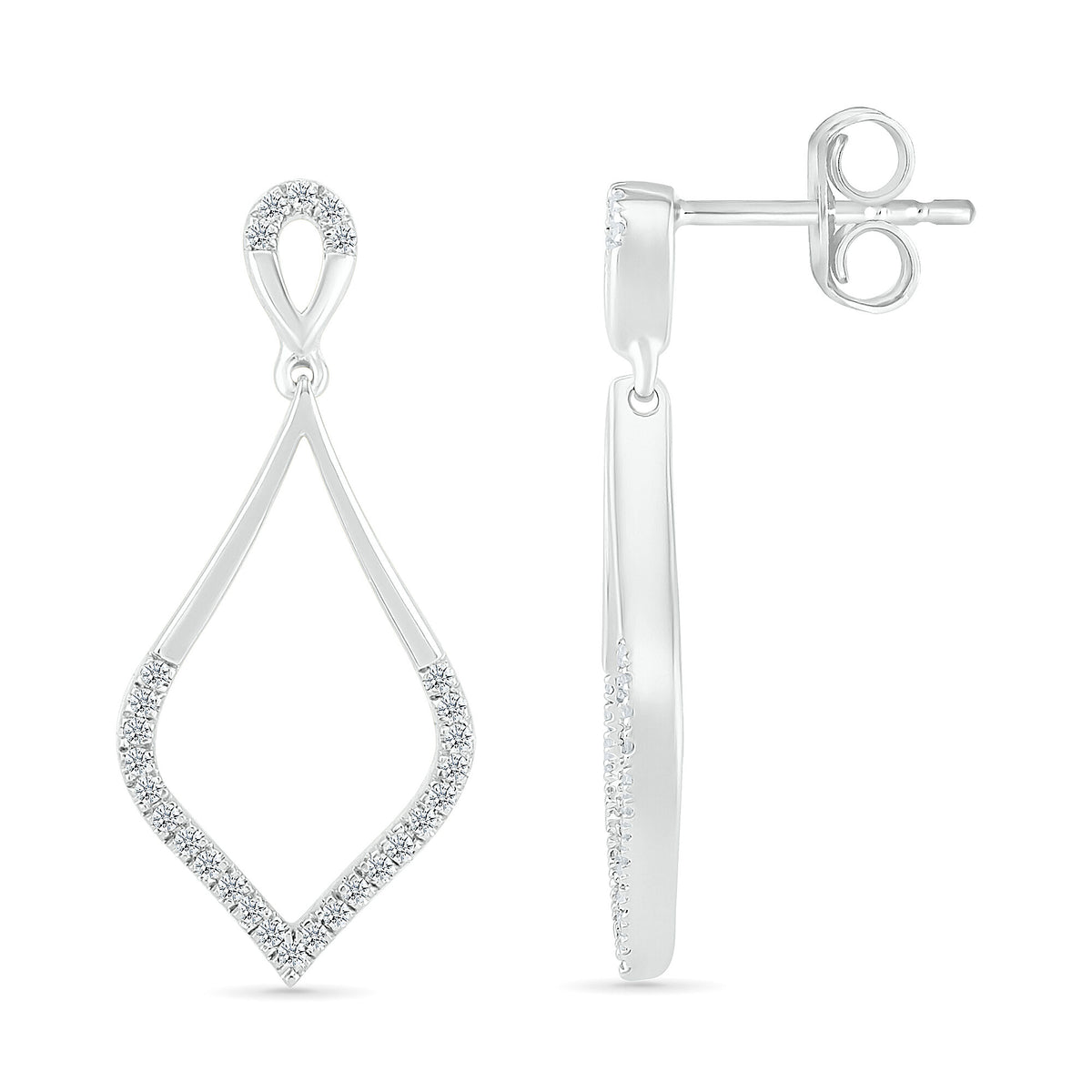 Diamond Drop Earrings in Sterling Silver (1/7 ct. tw.)
