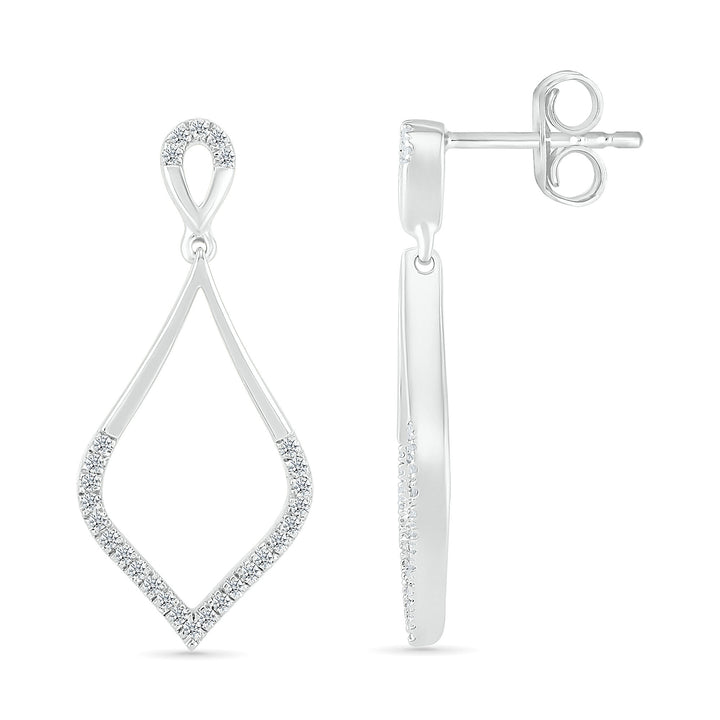 Diamond Drop Earrings in Sterling Silver (1/7 ct. tw.)