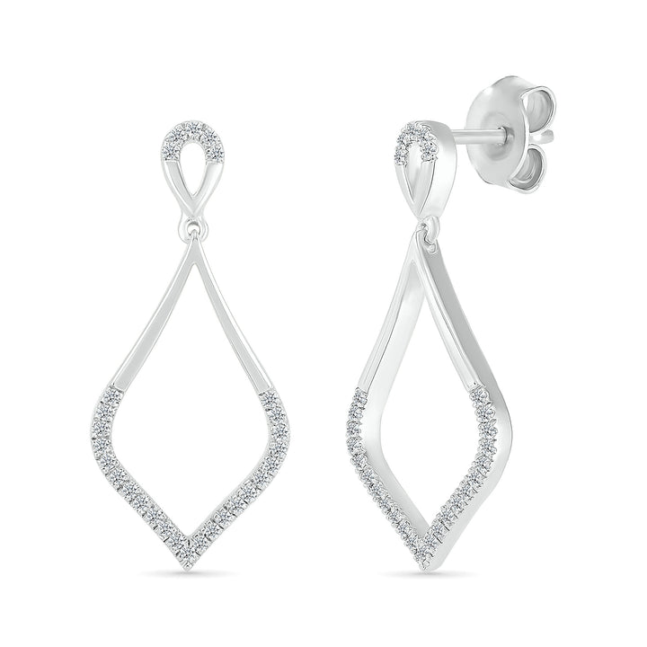 Diamond Drop Earrings in Sterling Silver (1/7 ct. tw.)