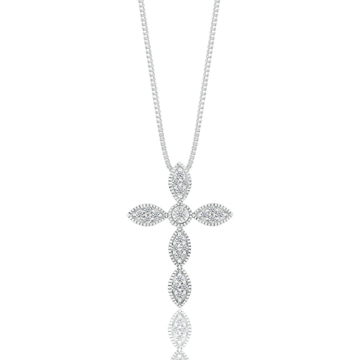 Diamond Cross Pendant in Sterling Silver (1/10 ct. tw.)