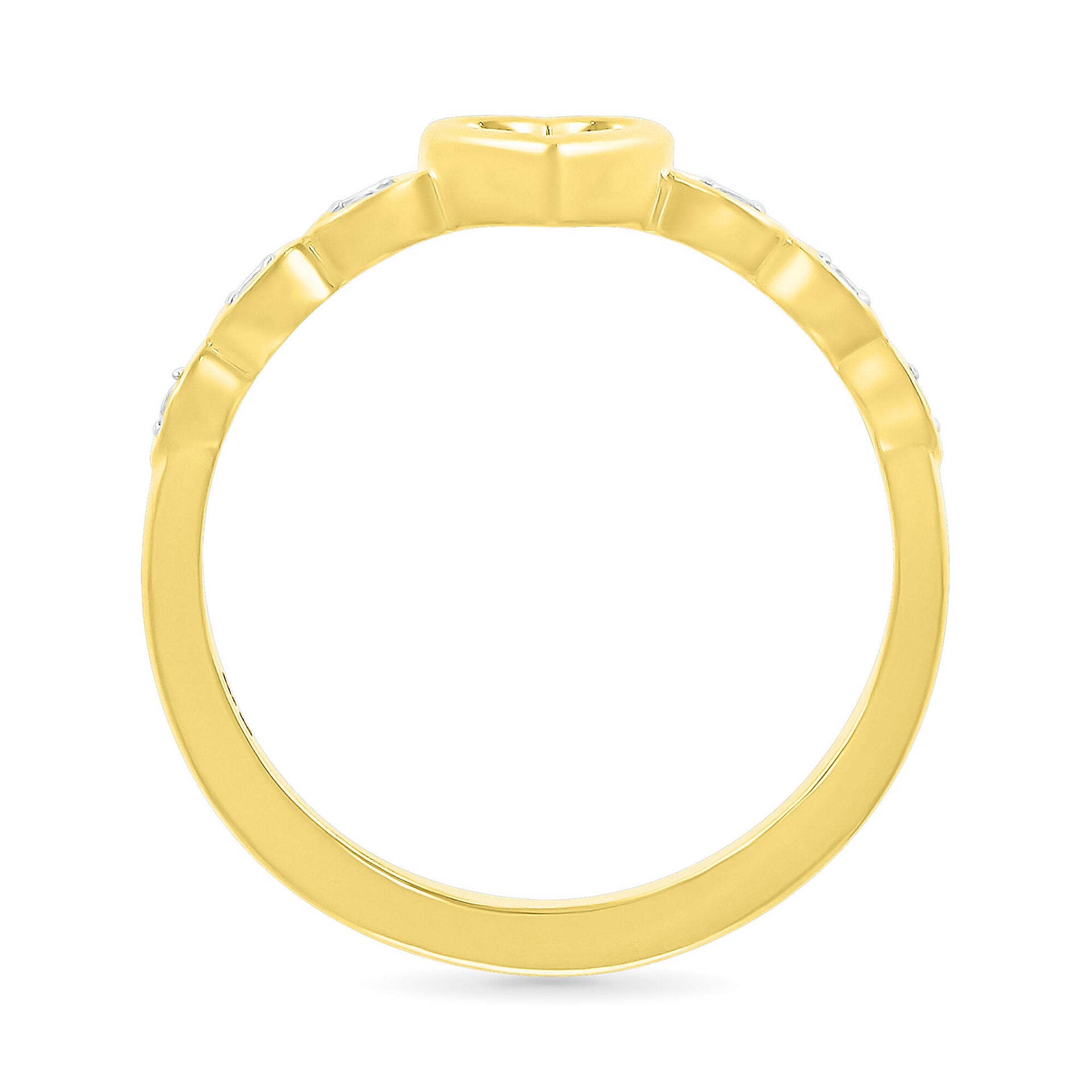 Diamond Accent Heart Ring in 10K Yellow Gold