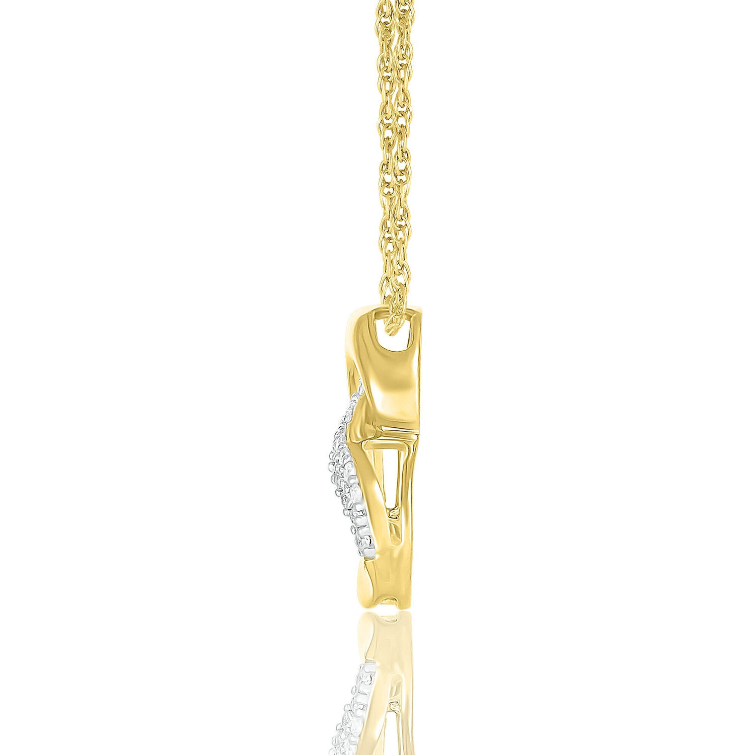 Diamond Accent Heart Pendant in 10K Yellow Gold