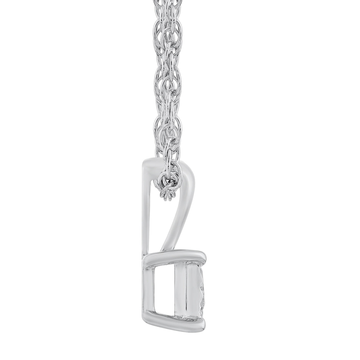Diamond Accent Solitaire Pendant in Sterling Silver